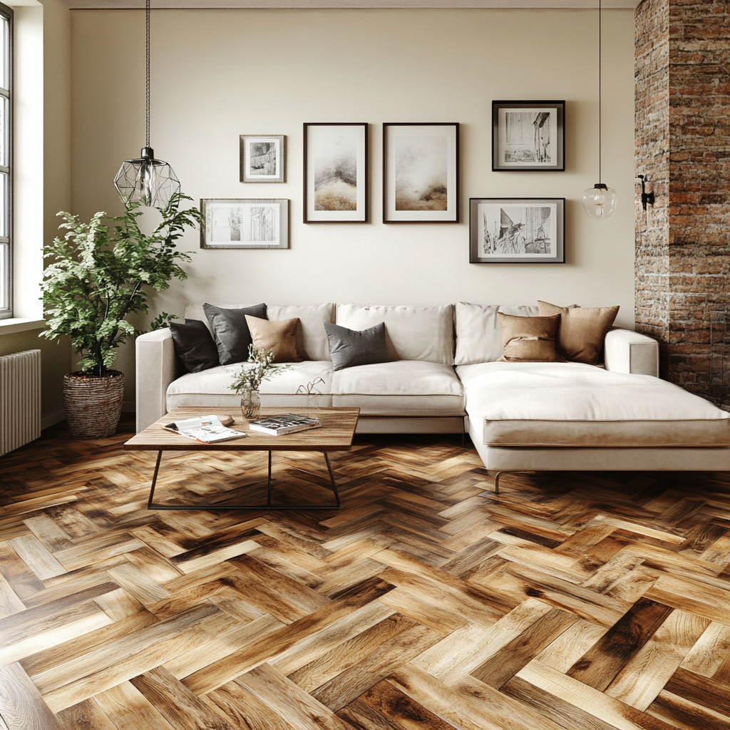 Piso de madera claro para departamentos